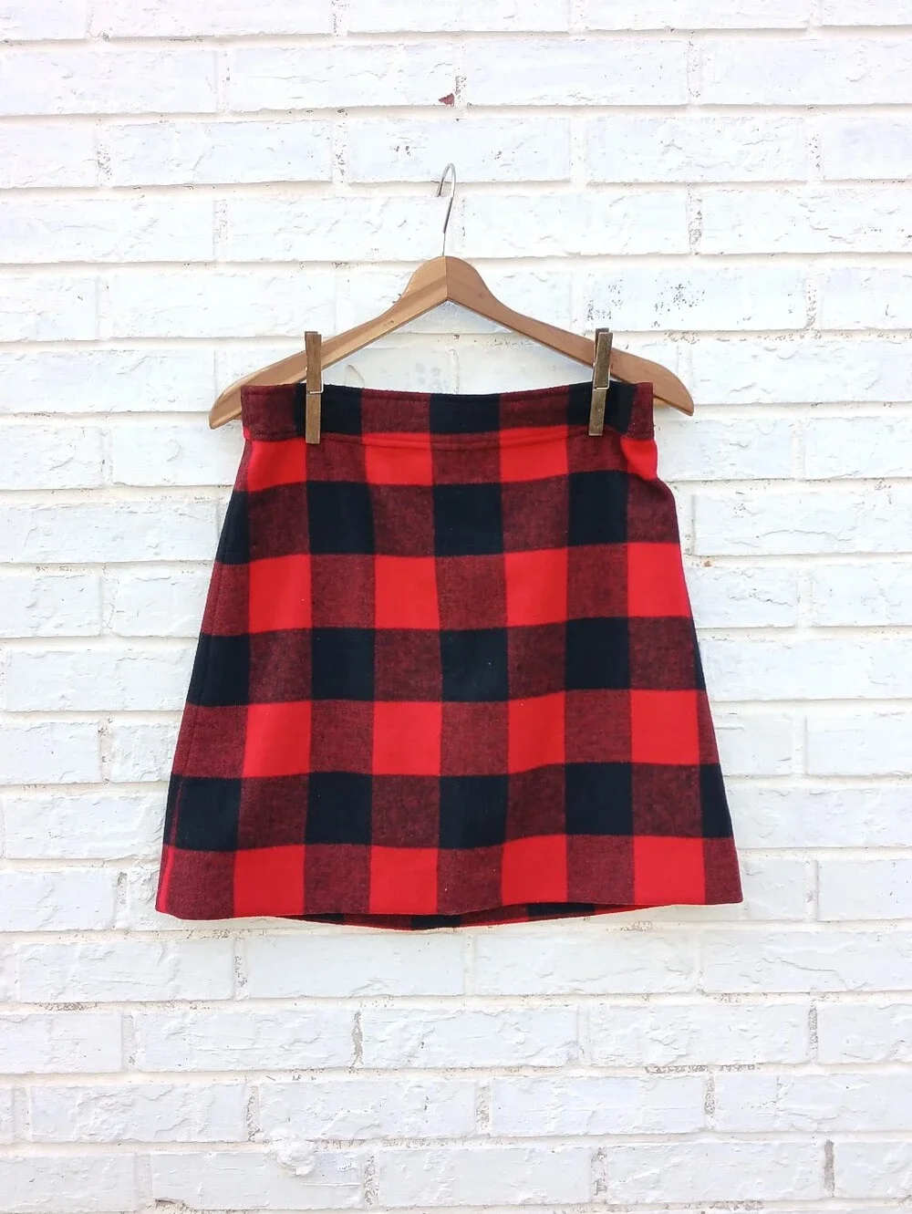 NWT $74 J.Crew Buffalo Check Plaid Skirt Mini Wool Blend